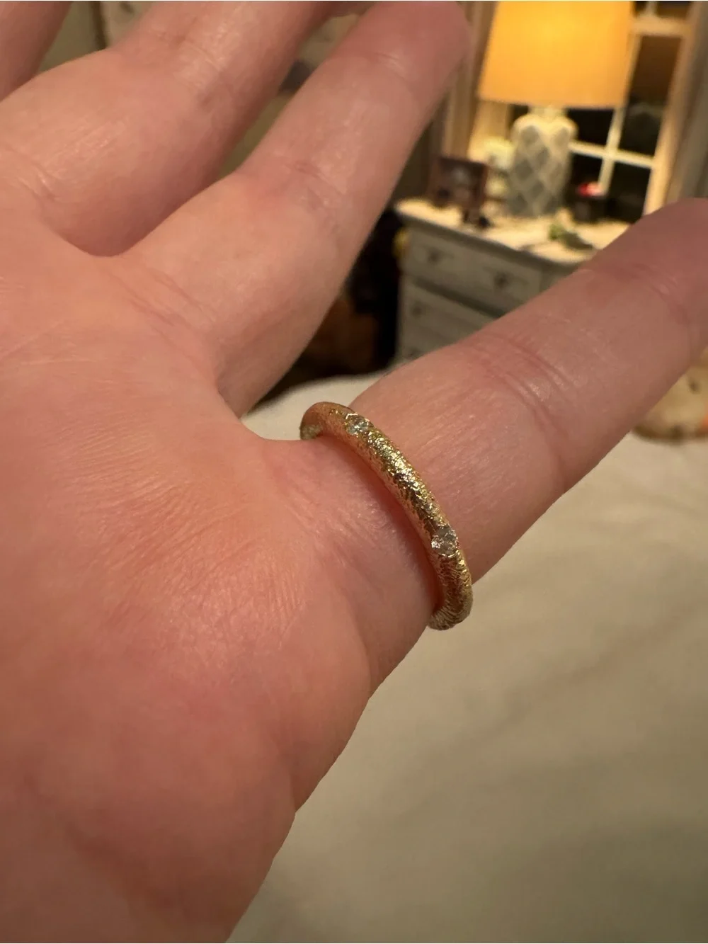 Imperfect Grace Maude Ring - 14k Gold and Diamond Band - size 6